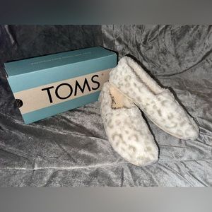 TOMS Alpargata White Snow Leopard Fleece